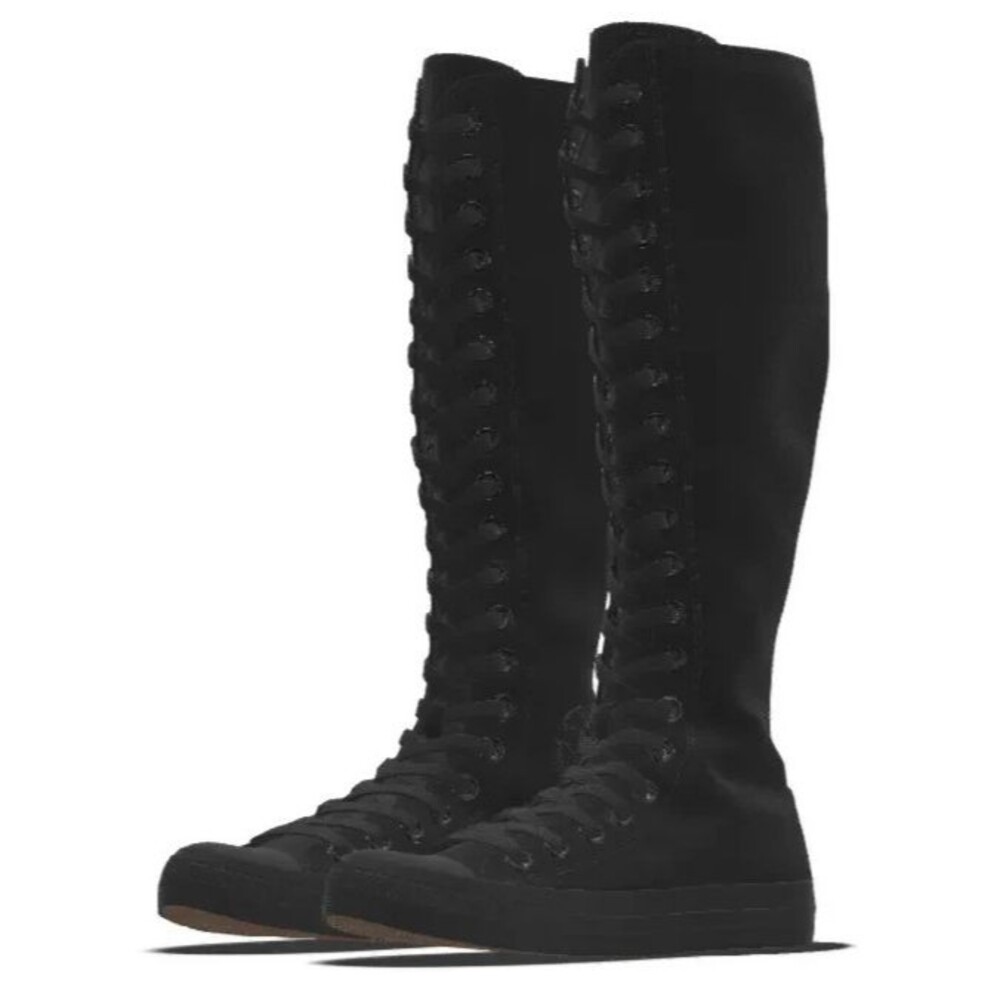 Converse Chuck Taylor XX-High Top Black Knee High Sneakers Men 10.5 Women 12.5